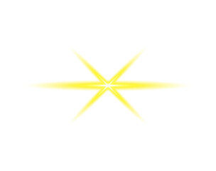 Sun Rays and Golden Light Effects on Transparent Background