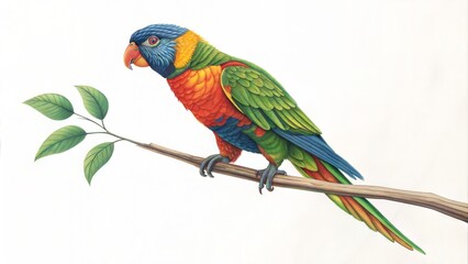 colorful parrot on a branch