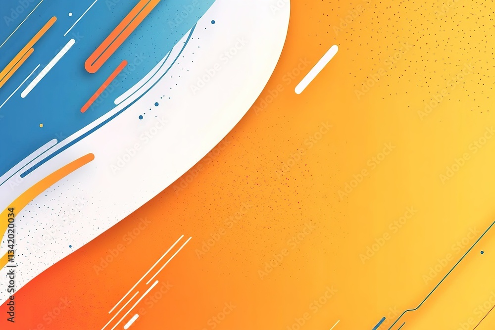 Poster dynamic background with diagonal stripes and vibrant orange to blue color gradient
