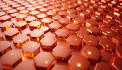 Obraz premium Hexagonal abstract background. Hexagon futuristic modern technology background illustration. Honeycomb texture grid. Digital hi-tech concept background. Wallpaper surface. For banner and more