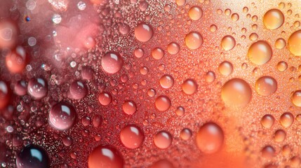 Fototapeta premium Aqueous Symphony: Transparent droplets coalesce, forming a macro spectacle of natural beauty. This high-angle capture magnifies the interplay of light, form, and refraction.