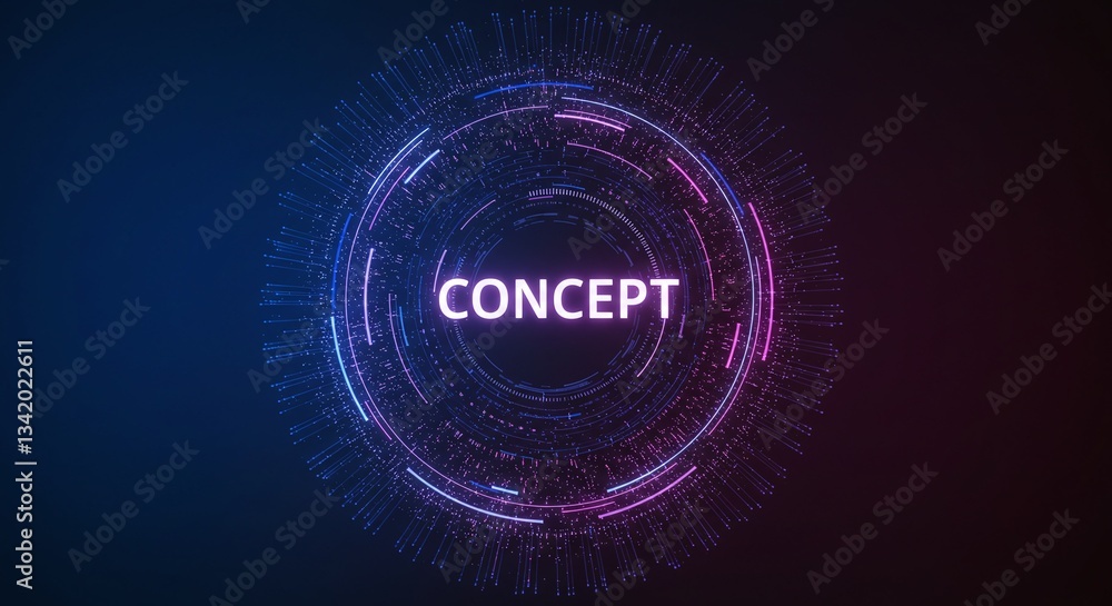 Poster digital concept: a captivating digital composition featuring the word 