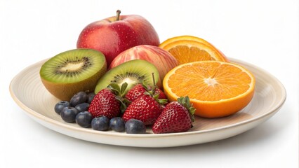 fresh fruits on a plate