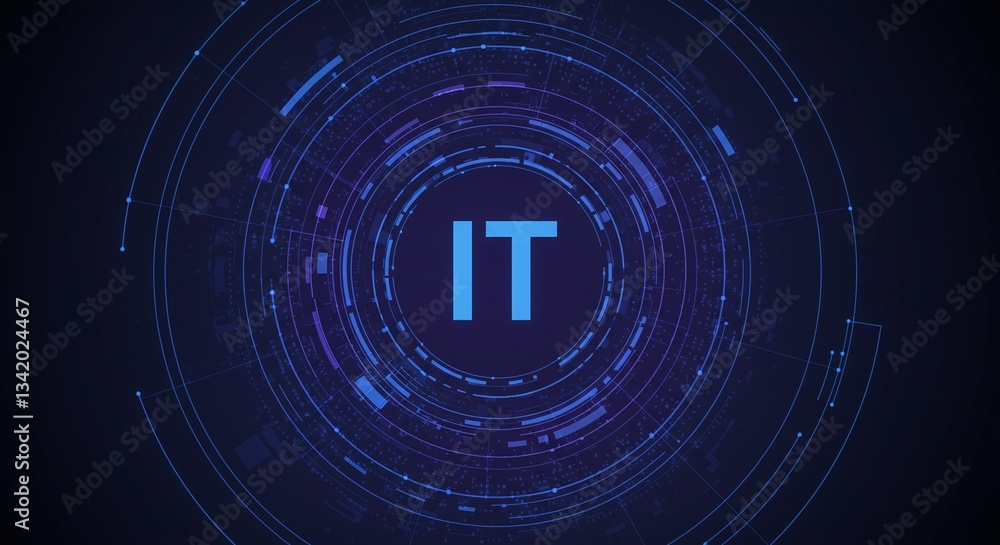Poster it technology hub: a vibrant display of intricate digital data and technology, perfect for tech conc
