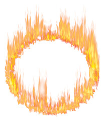 Realistic circular Fire flames on ring