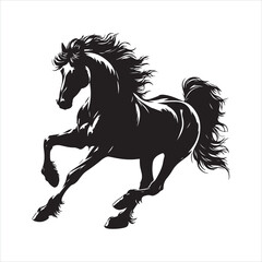 Obraz premium black silhouette of a standing horse