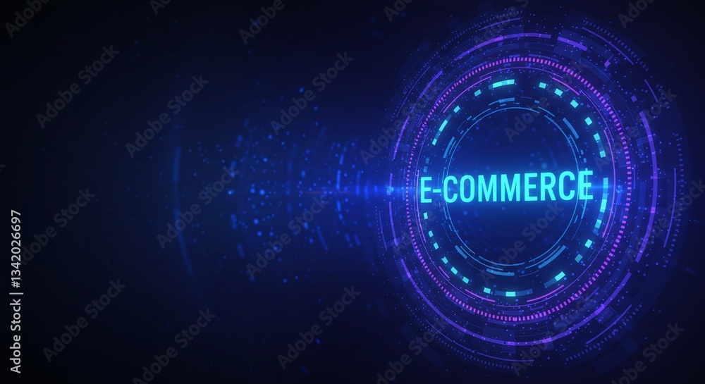 Poster e-commerce digital design: a glowing 