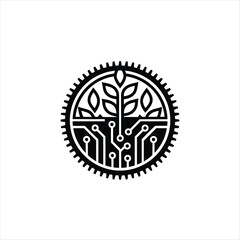 circuit board vector silhouette line art illustration