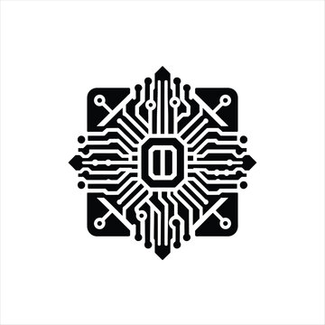 recommend clip art: circuit board vector silhouette line art illustration