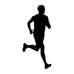 Male Runner Silhouette - Endurance and Cardio Exercise Art