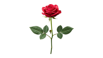 red rose isolated on transparent background