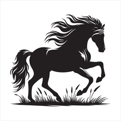 Obraz premium black silhouette of a standing horse