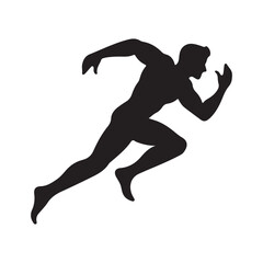 Athlete Sprinting Silhouette - Sporty Fitness Illustration
