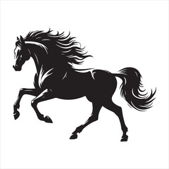 Obraz premium black silhouette of a standing horse