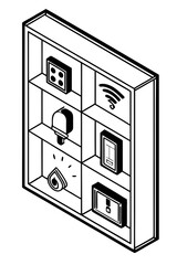 Smart home icons arrangement in modern design on a transparent background  
