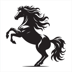Fototapeta premium black silhouette of a standing horse