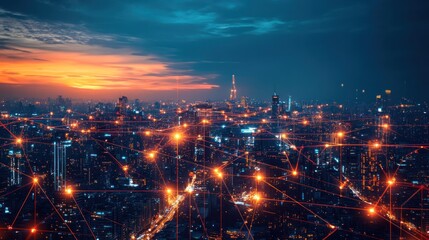 Fototapeta premium Smart City Network