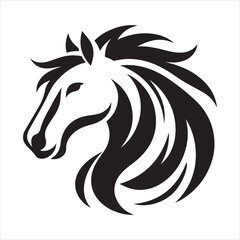 Fototapeta premium black silhouette of a standing horse