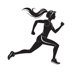 Girl Running Silhouette