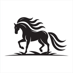 Fototapeta premium black silhouette of a standing horse