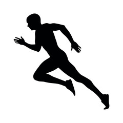 Dynamic Running Athlete Silhouette - Sports Illustration