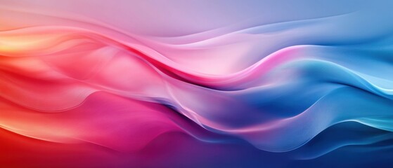 Fototapeta premium Abstract flowing gradient background with vibrant red, pink, and blue waves Concept of modern design, fluidity, and smooth transition