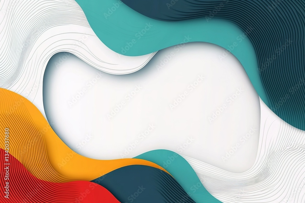 Aufkleber colorful abstract waves artfully layered for a modern dynamic and visually engaging backdrop