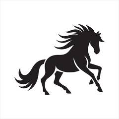 black silhouette of a standing horse