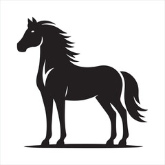 Obraz premium black silhouette of a standing horse