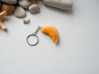 Colorful key chain and sea stones
