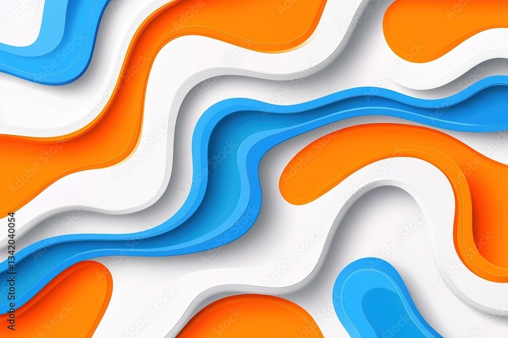 Poster abstract wavy design with bold color contrasts creating a modern and dynamic pattern
