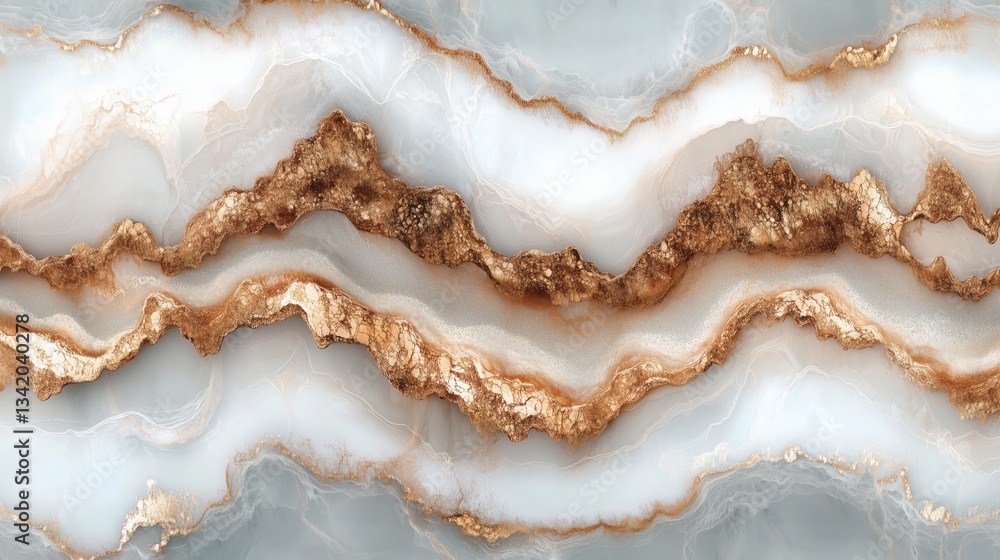 Poster beautiful abstract design featuring flowing gray and white lines accented with golden textures creat