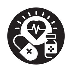 Nurse And Doctor Vector Icon Silhouette On White Black Background