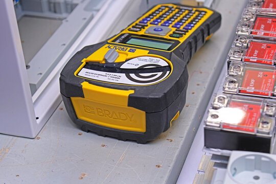 Brady BMP21 thermal printer for printing markings during electrical panel assembly. 