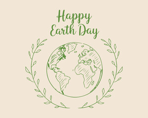 Happy Earth Day, April 22. Banner, poster, card, postcard, placard, background design.
