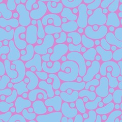 Trendy abstract seamless pattern in blue and ily colours