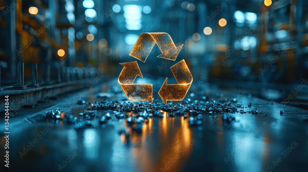 Poster closed-loop product lifecycle visualization illustrating design, use, reuse, and recycling phases in