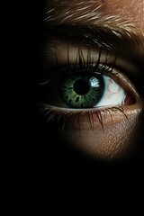Fototapeta premium Close up portrait of a striking green eyes
