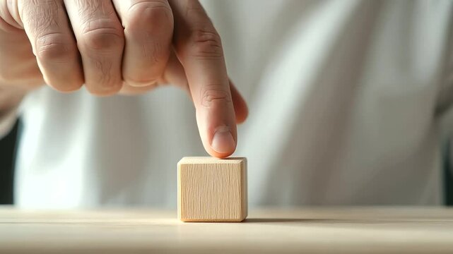 Mindset Shift: Choosing Positivity with a Wooden Cube Symbol