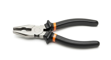 Obraz premium Ergonomic Black and Orange Pliers with Textured Metal Jaws - Essential for Professional and DIY Toolkits.