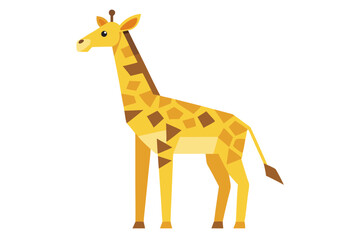 Obraz premium Minimalist Flat Giraffe Cute Animal Design for Children's Books, Nursery Art, and Educational Materials
