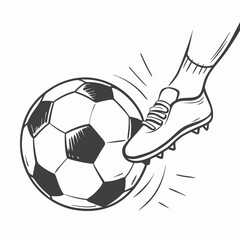 soccer ball in a kick vector