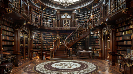 Obraz premium Simple airy Library room interior 