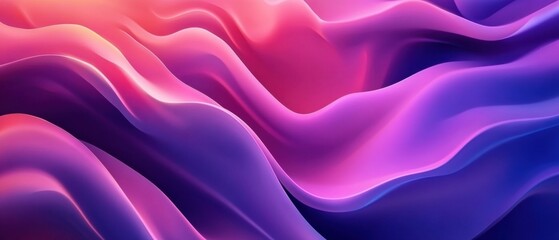 Fototapeta premium Abstract flowing gradient waves background in vibrant pink, purple, and blue colors Concept of modern design, smooth texture, and colorful backdrop
