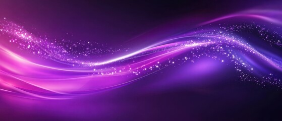Obraz premium Abstract purple light streaks with sparkling particles on dark background Concept of energy, futuristic technology, and cosmic space