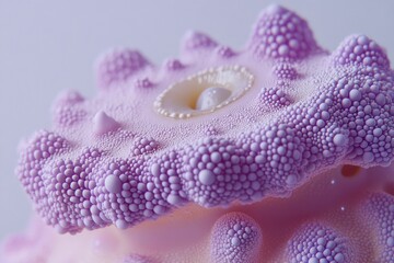 Obraz premium Close-up of a textured, abstract form with a central cavity. Intricate detail and a soft color palette.