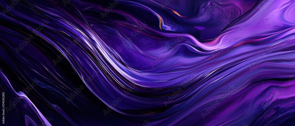 Aufkleber abstract purple fluid art background with dynamic wave patterns and smooth textures, creating a mode