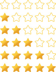 5 Stars Yellow Rating Icon – Score Ranking Review Symbol