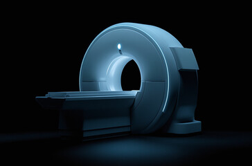 Futuristic MRI Scanner Illustration on Black