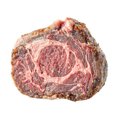 Obraz premium A succulent grilled lamb slice perfectly cooked with a pink center seared edges and visible marbling Ideal for food enthusiasts